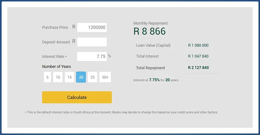 Bond Repayment Calculator preview